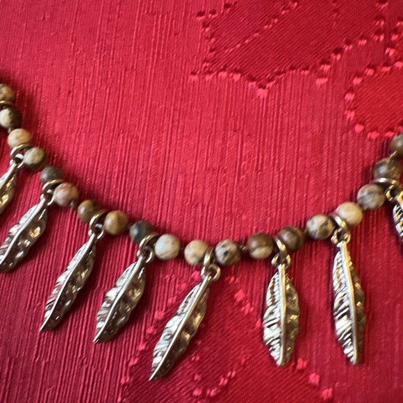 Robert Lee Morris Soho Shaky Leaf Jasper Necklace💖Valentine’s Gift under $25💖 - Picture 4 of 8